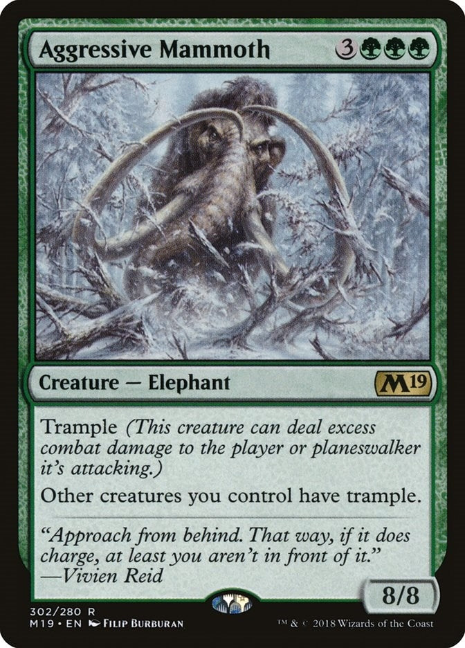 Image for Aggressive Mammoth (302) [Core Set 2019] - Magic: The Gathering