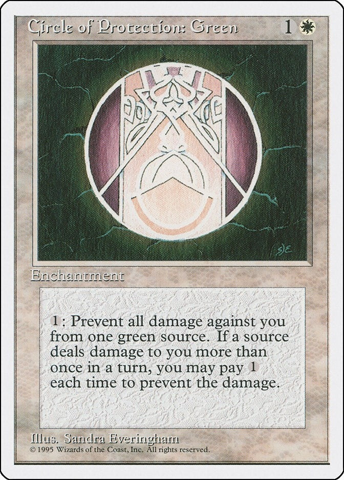 Image for Circle of Protection: Green [Fourth Edition] - Magic: The Gathering