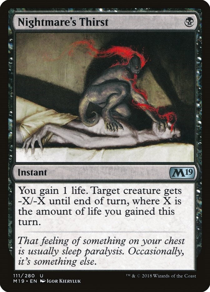 Image for Nightmare's Thirst (111) [Core Set 2019] - Magic: The Gathering