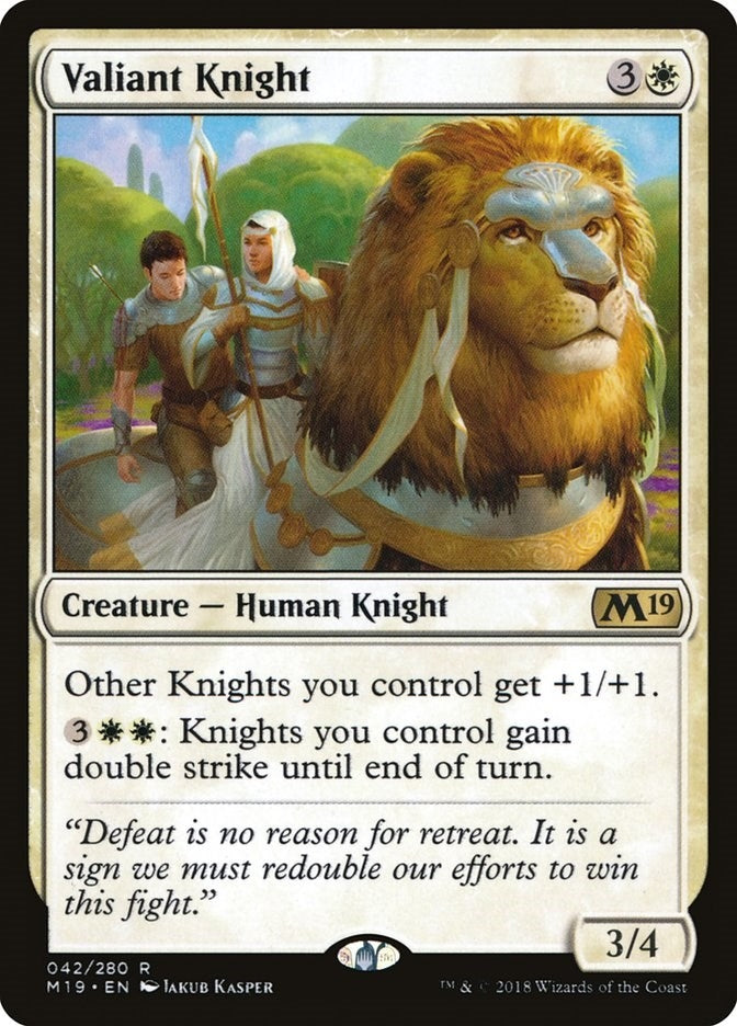 Image for Valiant Knight (42) [Core Set 2019] - Magic: The Gathering