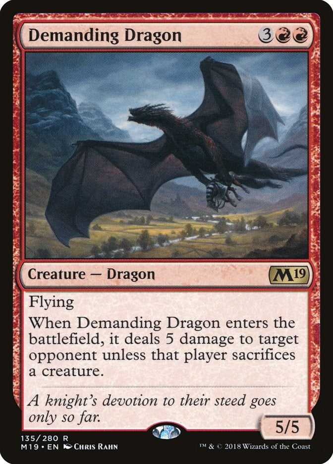 Image for Demanding Dragon (135) [Core Set 2019] - Magic: The Gathering