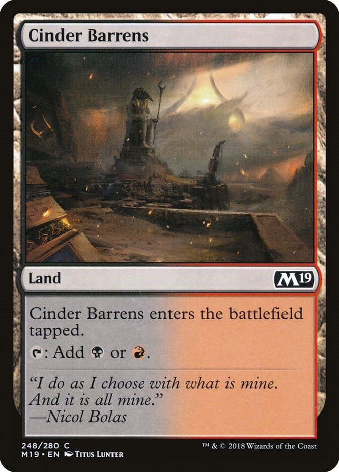 Image for Cinder Barrens (248) [Core Set 2019] - Magic: The Gathering