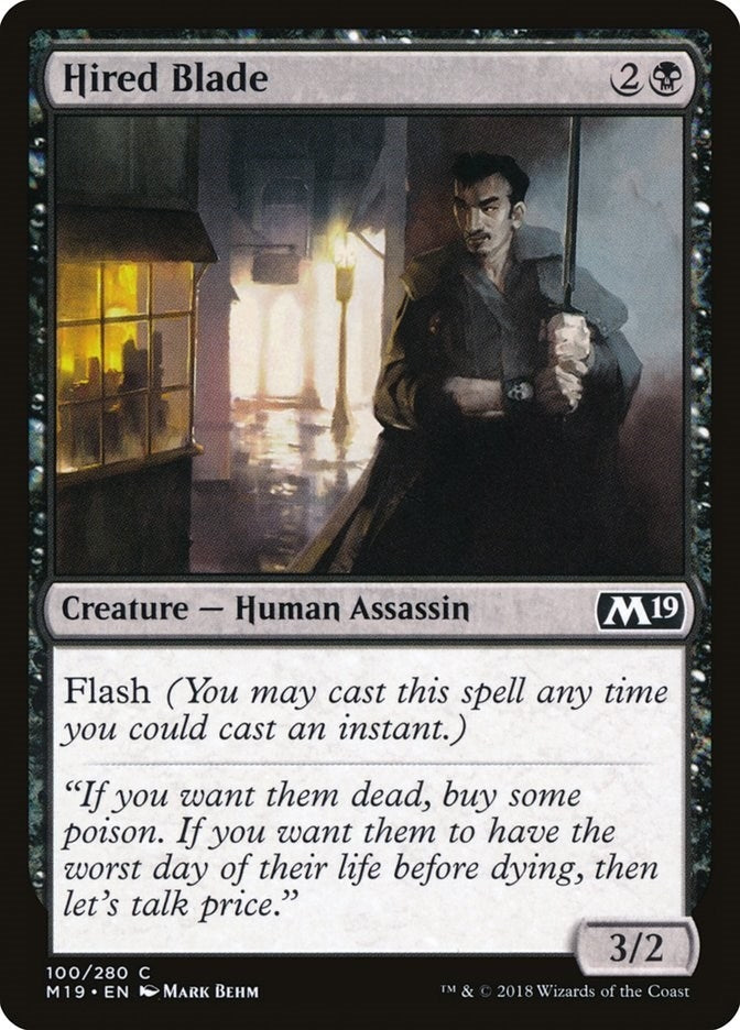 Image for Hired Blade (100) [Core Set 2019] - Magic: The Gathering