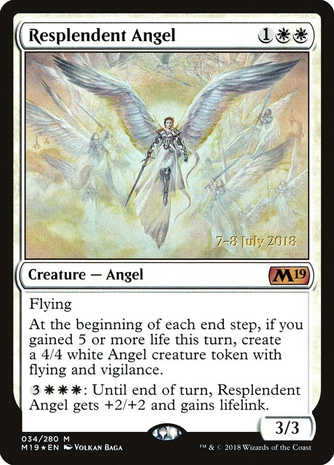 Image for Resplendent Angel (M19) (34) [Prerelease Cards] - Magic: The Gathering