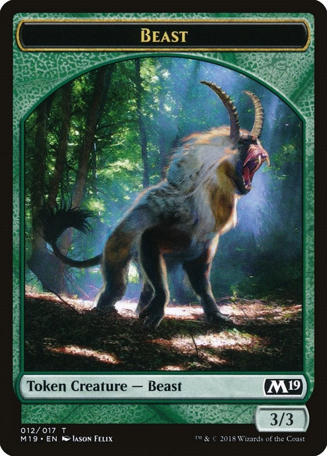 Image for Beast Token (12) [Core Set 2019] - Magic: The Gathering