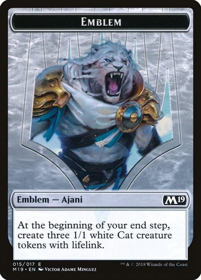 Image for Emblem - Ajani, Adversary of Tyrants (15) [Core Set 2019] - Magic: The Gathering