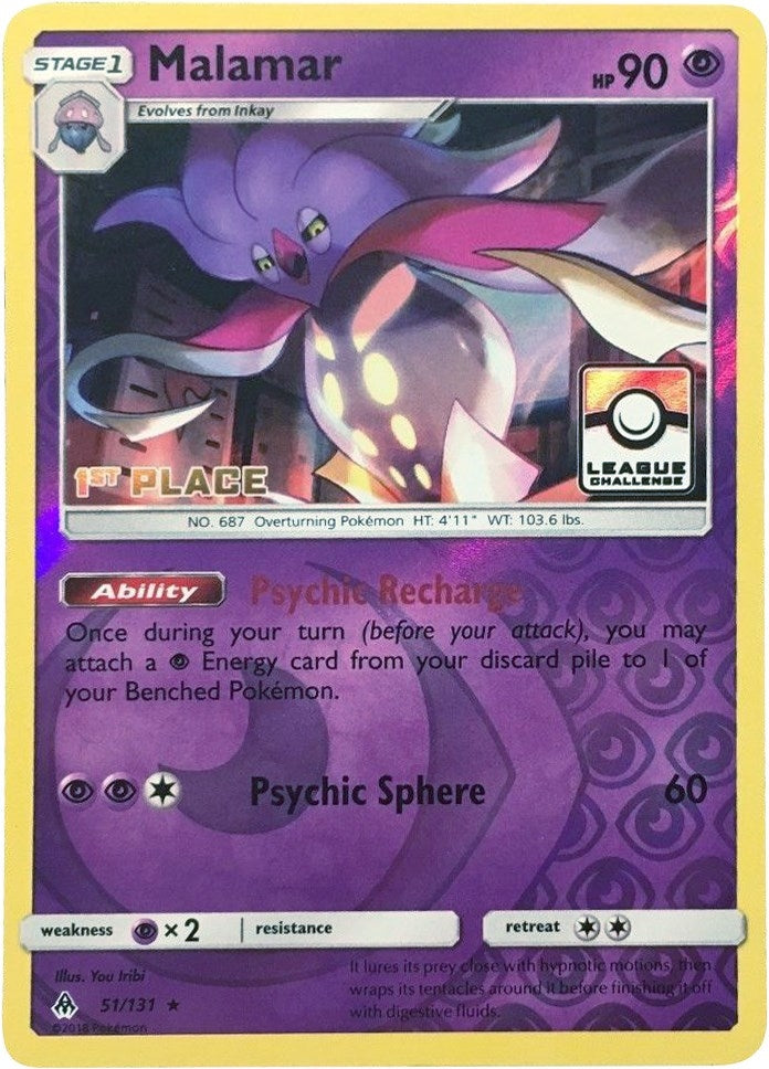 Image for Malamar - 51/131 (League Challenge) [1st Place] (051/131) [League & Championship Cards] - Pokemon