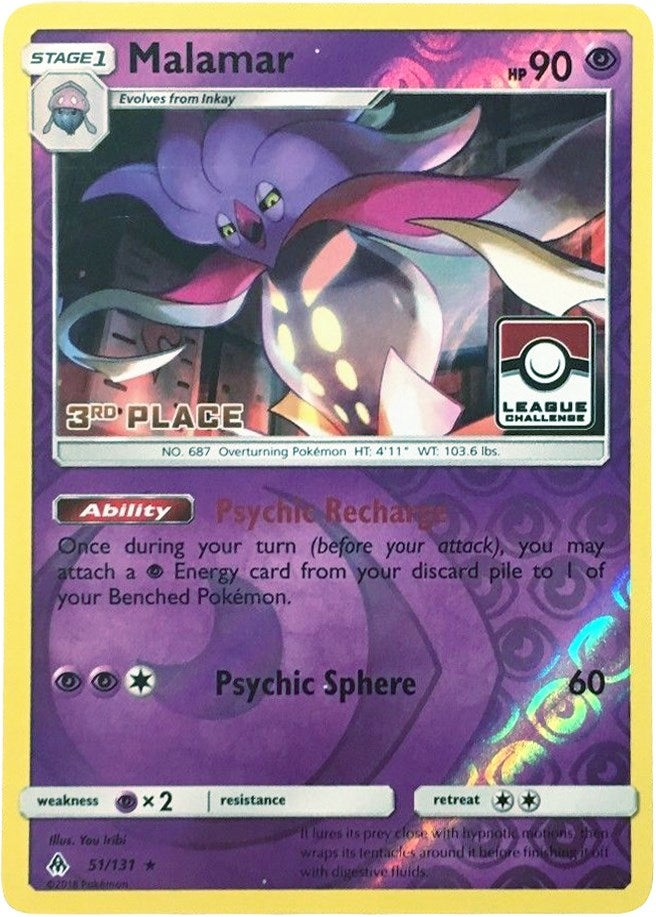 Image for Malamar - 51/131 (League Challenge) [3rd Place] (051/113) [League & Championship Cards] - Pokemon
