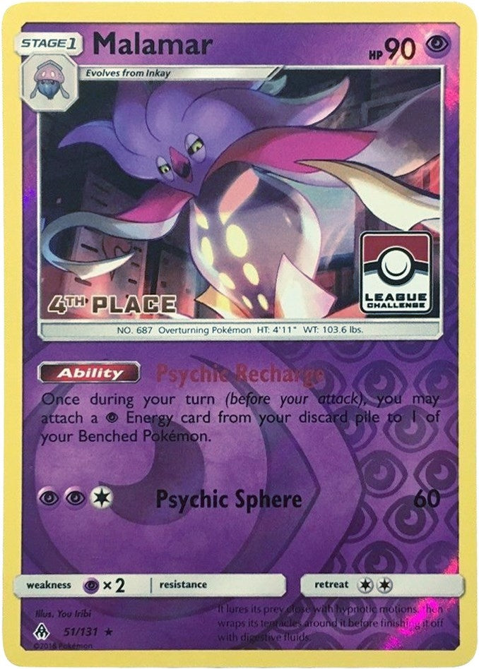 Image for Malamar - 51/131 (League Challenge) [4th Place] (051/131) [League & Championship Cards] - Pokemon