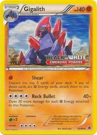 Image for Gigalith 53/98 (Prerelease) [Staff] (53/98) [Black and White Promos] - Pokemon
