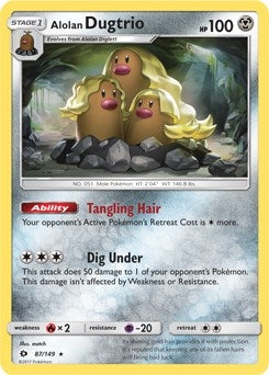 Image for Alolan Dugtrio - 87/149 (Cosmos Holo) (087/149) [Blister Exclusives] - Pokemon