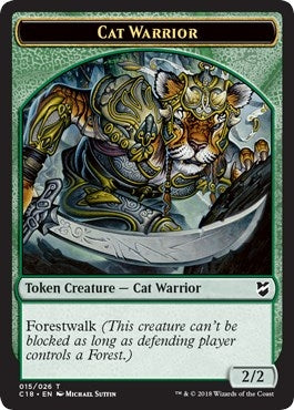 Image for Cat Warrior // Worm Double-Sided Token (15 // 18) [Commander 2018] - Magic: The Gathering
