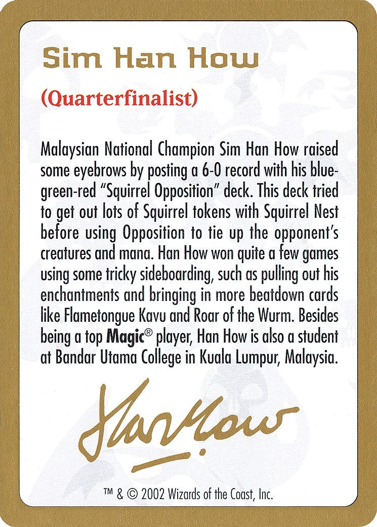 Image for 2002 Sim Han How Biography Card [World Championship Decks] - Magic: The Gathering