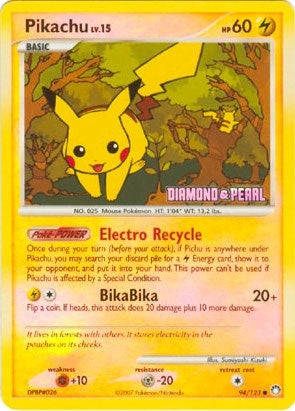 Image for Pikachu - 94/123 (Diamond & Pearl) (094/123) [Burger King Promos] - Pokemon