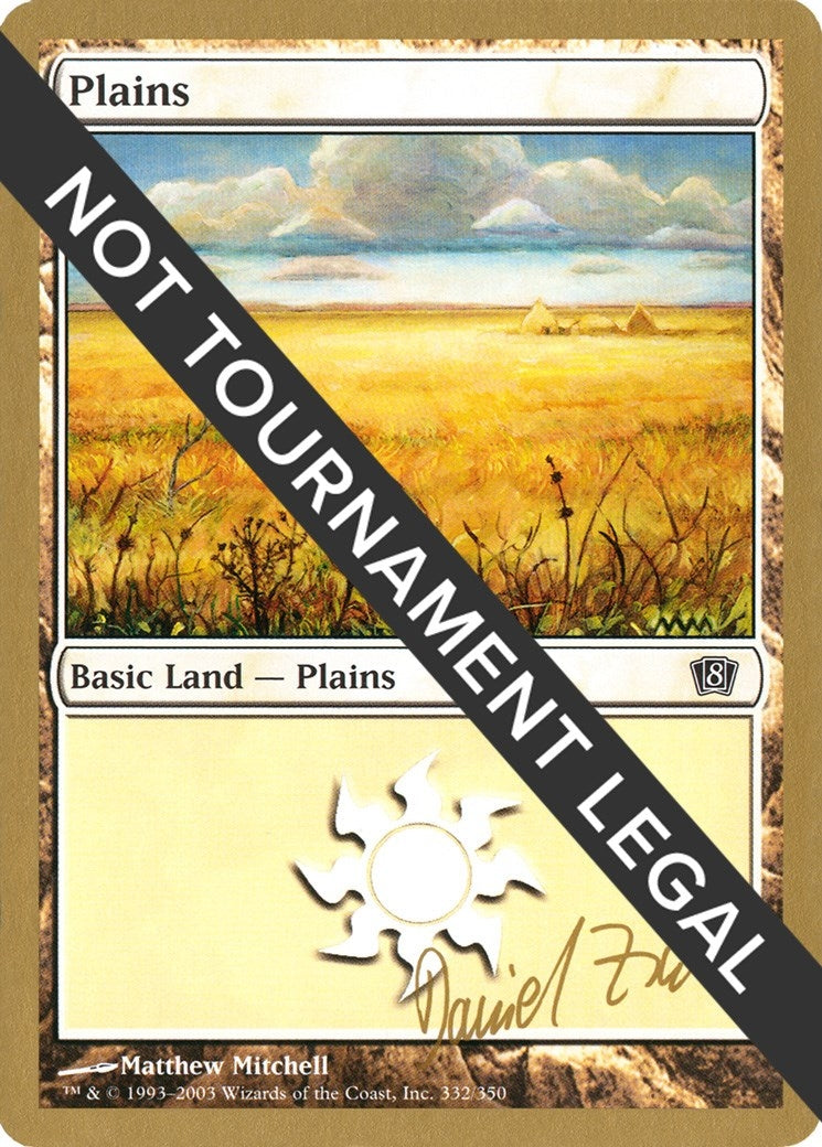 Image for Plains (332) - 2003 Daniel Zink (8ED) [World Championship Decks] - Magic: The Gathering