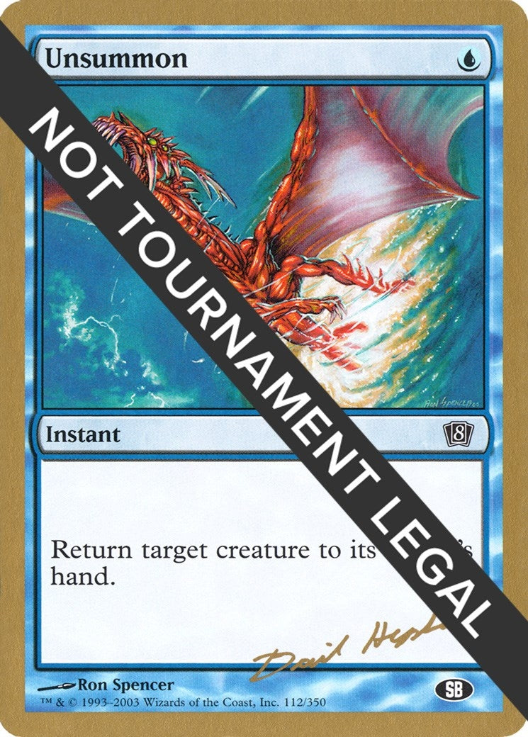 Image for Unsummon - 2003 Dave Humpherys (8ED) (SB) [World Championship Decks] - Magic: The Gathering