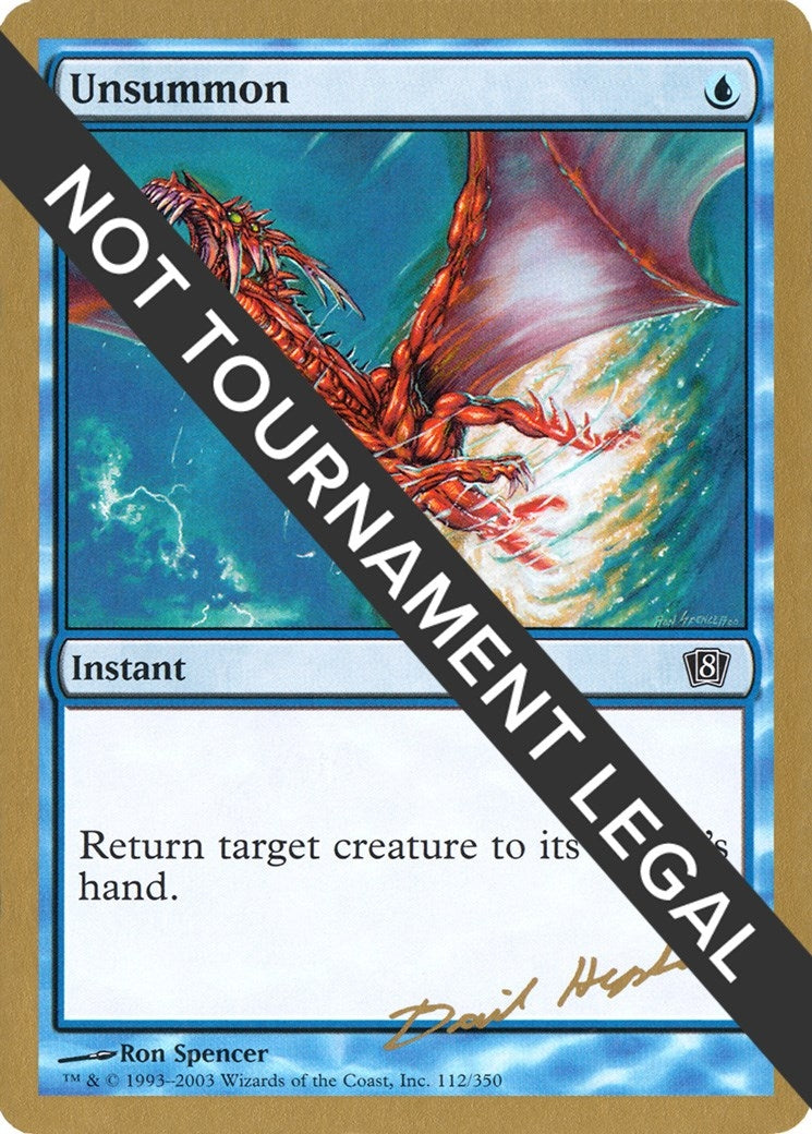 Image for Unsummon - 2003 Dave Humpherys (8ED) [World Championship Decks] - Magic: The Gathering