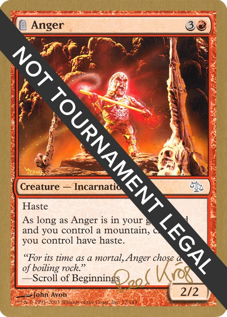 Image for Anger - 2003 Peer Kroger (JUD) [World Championship Decks] - Magic: The Gathering