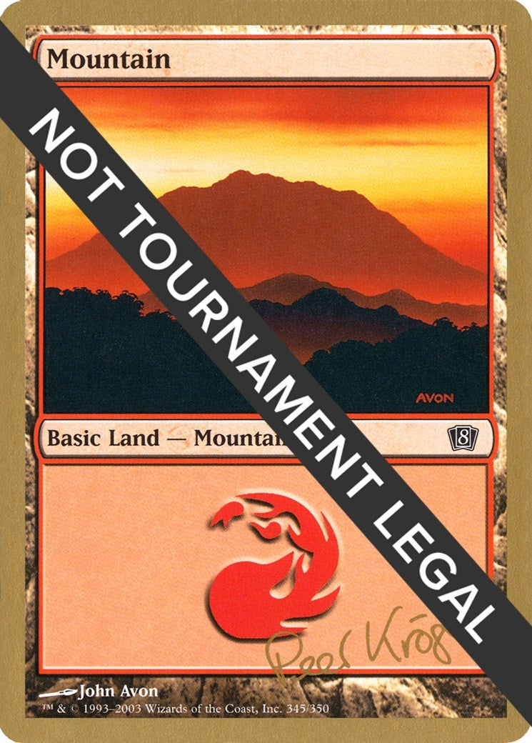 Image for Mountain (345) - 2003 Peer Kroger (8ED) [World Championship Decks] - Magic: The Gathering