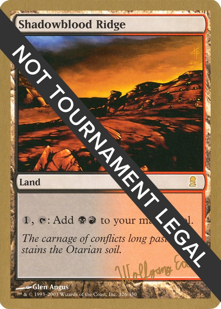 Image for Shadowblood Ridge - 2003 Wolfgang Eder (ODY) [World Championship Decks] - Magic: The Gathering