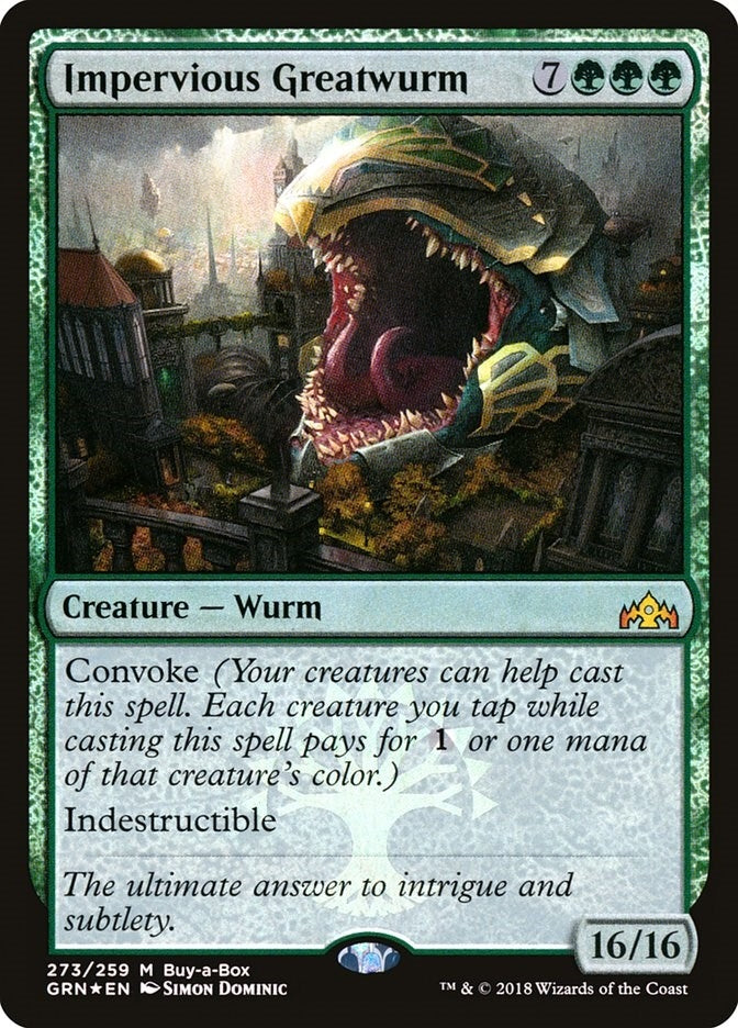 Image for Impervious Greatwurm (273) [Buy-A-Box Promos] - Magic: The Gathering