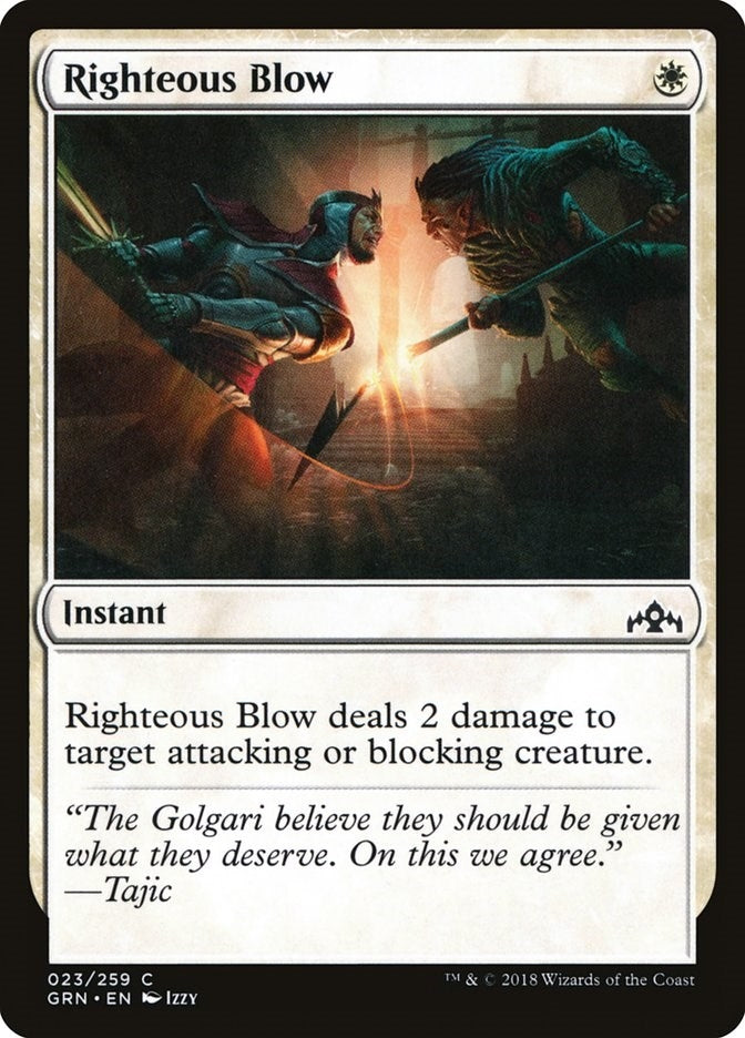 Image for Righteous Blow (23) [Guilds of Ravnica] - Magic: The Gathering