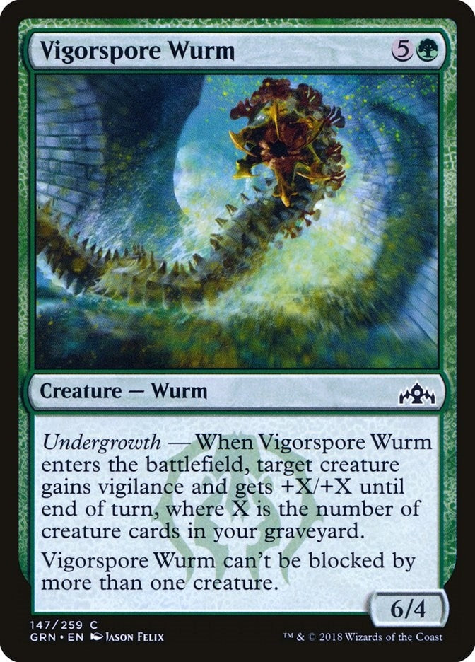 Image for Vigorspore Wurm (147) [Guilds of Ravnica] - Magic: The Gathering