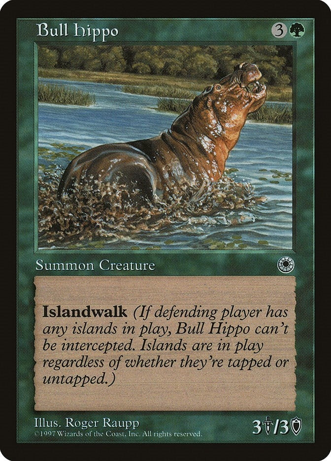 Image for Bull Hippo (Reminder Text) [Portal] - Magic: The Gathering