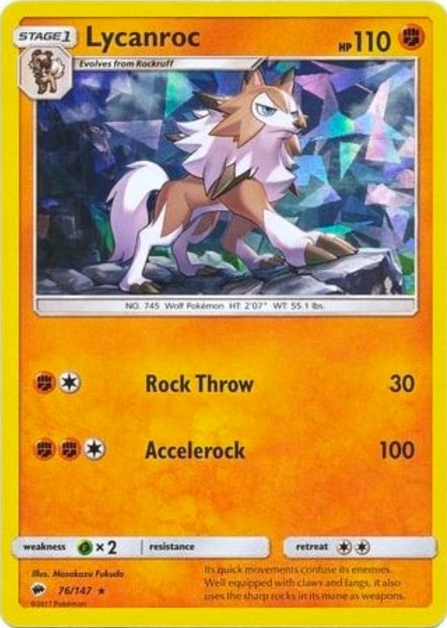 Image for Lycanroc - 76/147 (Cracked Ice Holo) (076/147) [Deck Exclusives] - Pokemon
