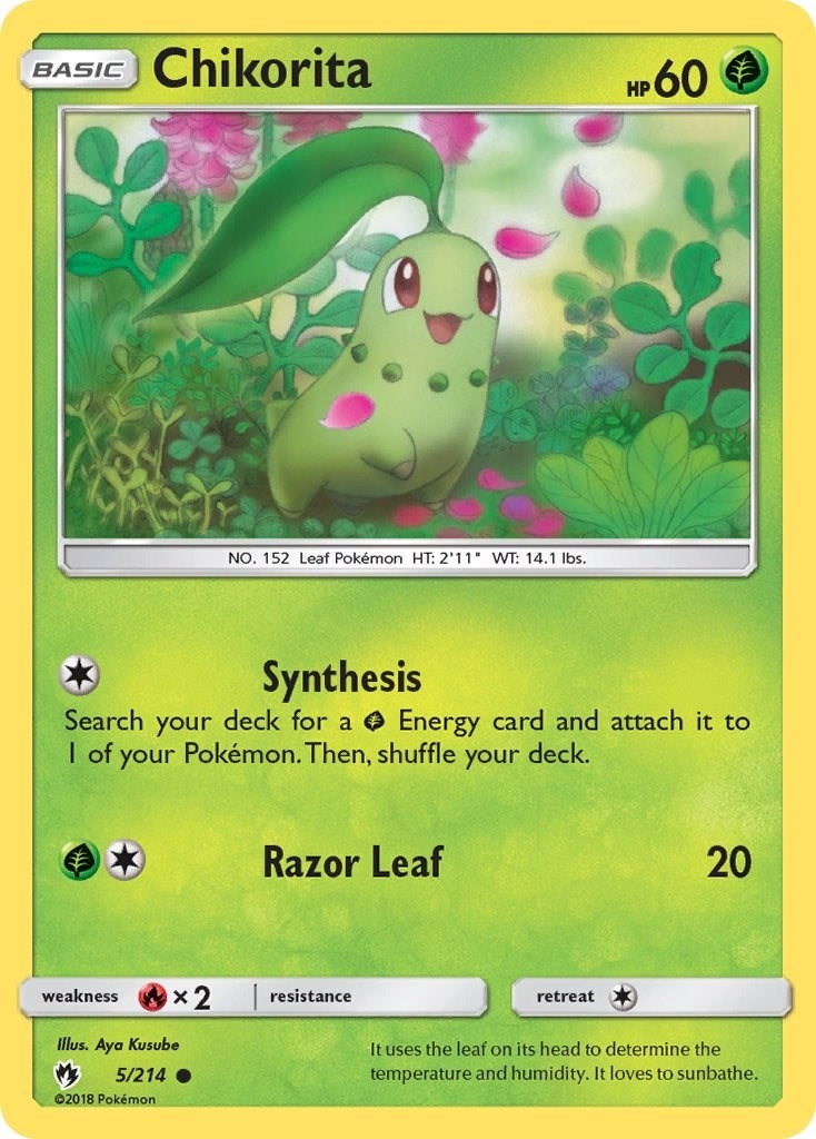 Image for Chikorita (5) (5/214) [SM - Lost Thunder] - Pokemon