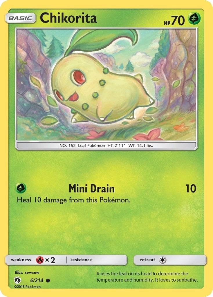 Image for Chikorita (6) (6/214) [SM - Lost Thunder] - Pokemon