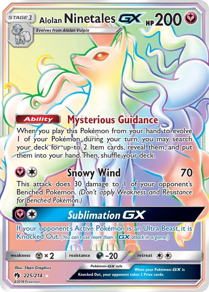 Alolan Ninetales GX (Secret) (225/214) [SM - Lost Thunder]