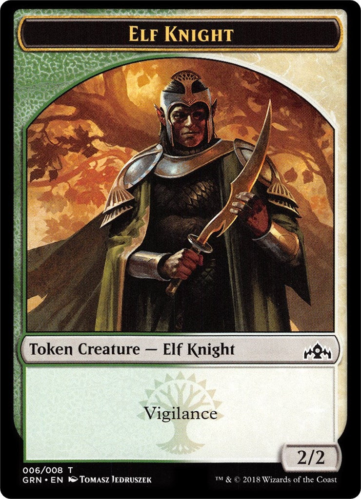Image for Elf Knight // Saproling Double-Sided Token (6 // 8) [Guilds of Ravnica: Guild Kits] - Magic: The Gathering