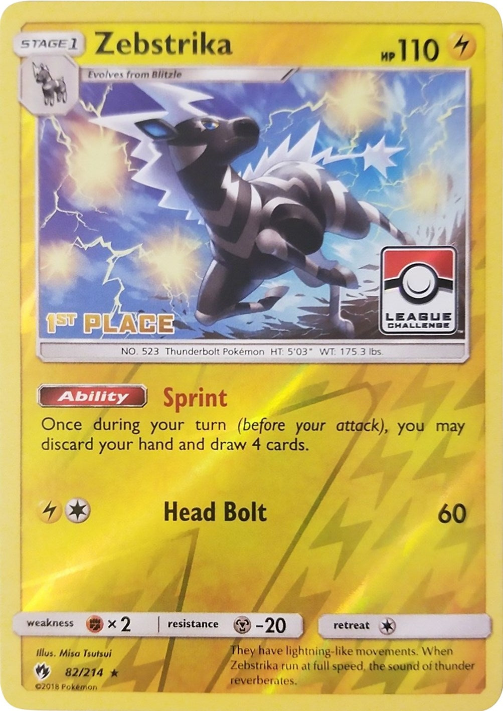 Image for Zebstrika - 82/214 (League Challenge) [1st Place] (082/214) [League & Championship Cards] - Pokemon