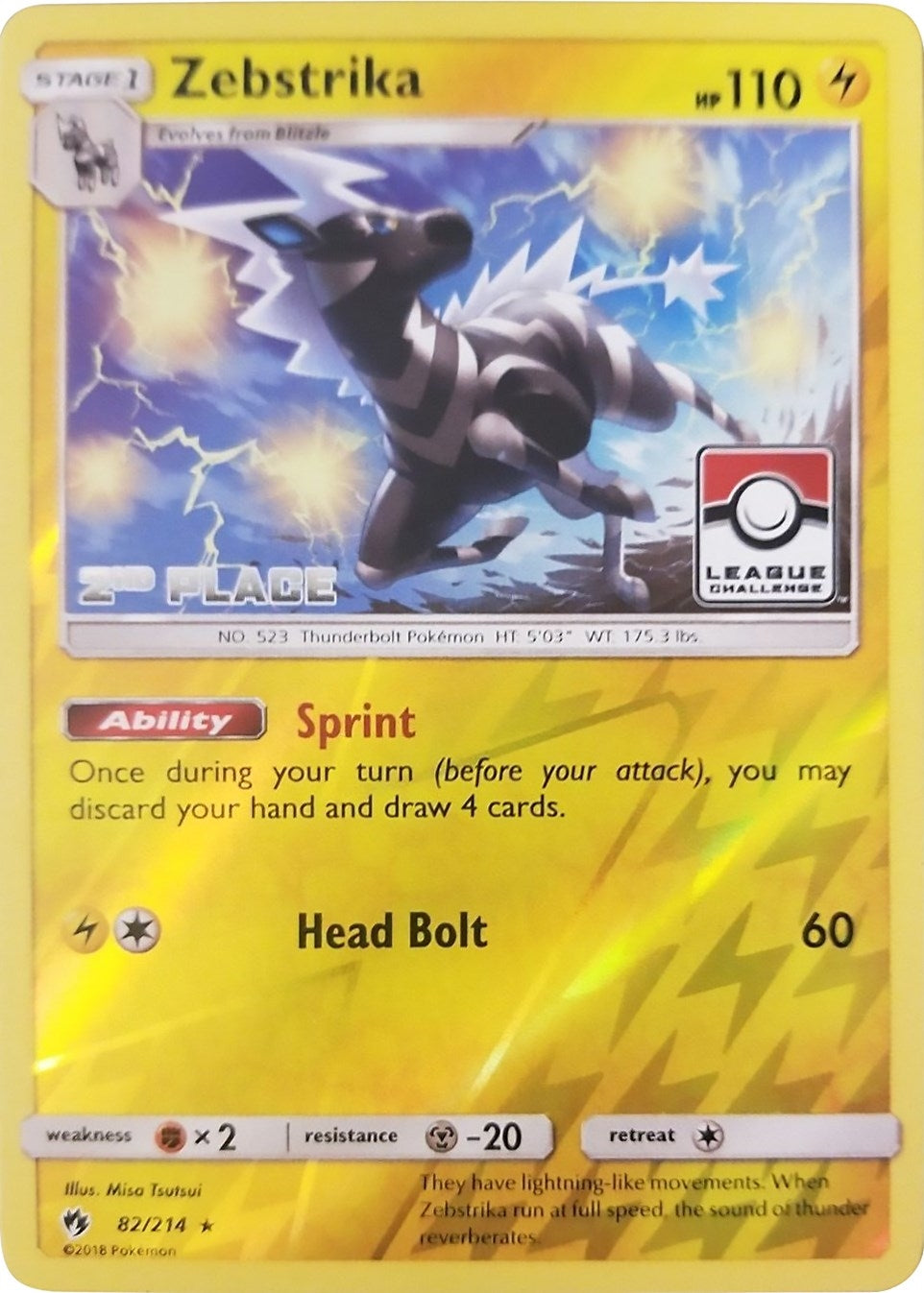 Image for Zebstrika - 82/214 (League Challenge) [2nd Place] (082/214) [League & Championship Cards] - Pokemon