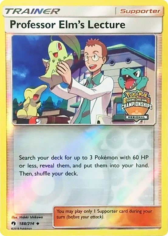 Image for Professor Elm's Lecture - 188/214 (Regional Championships) (188/214) [League & Championship Cards] - Pokemon
