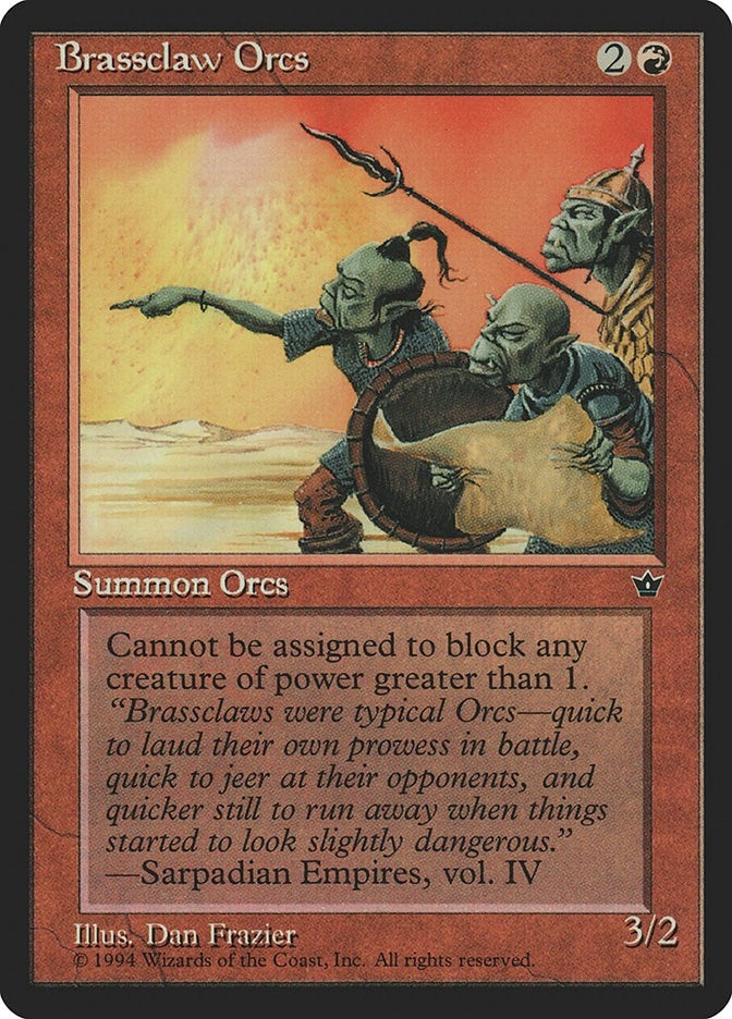 Image for Brassclaw Orcs (Frazier) [Fallen Empires] - Magic: The Gathering