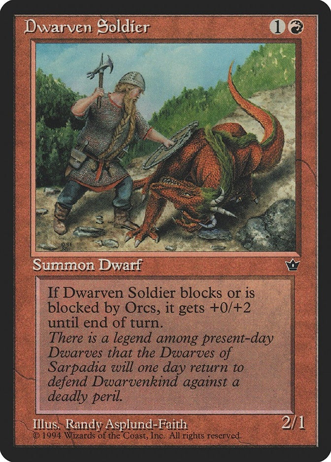 Image for Dwarven Soldier (Asplund-Faith) [Fallen Empires] - Magic: The Gathering