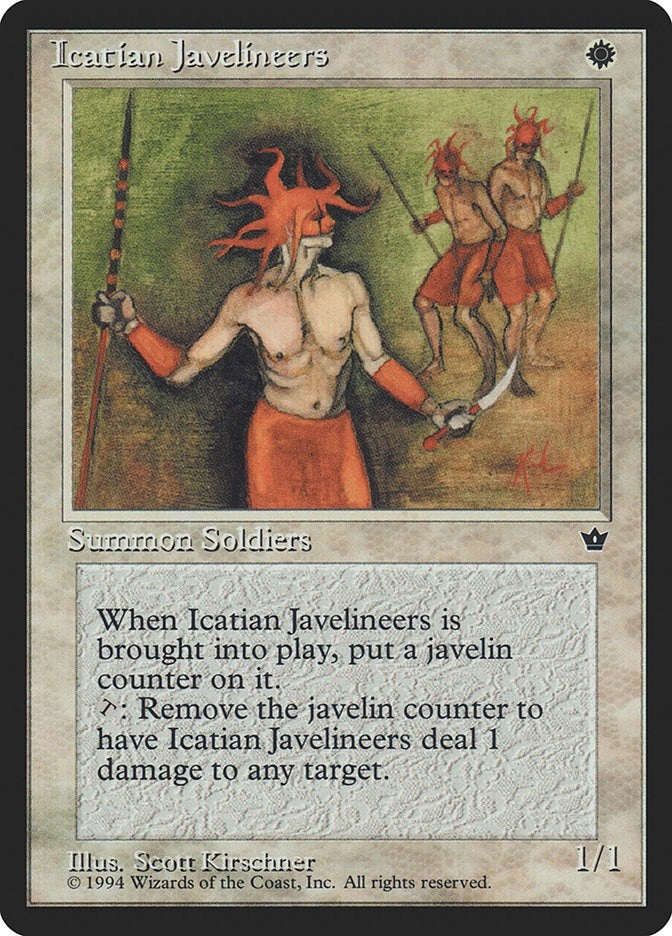 Image for Icatian Javelineers (Kirschner) [Fallen Empires] - Magic: The Gathering