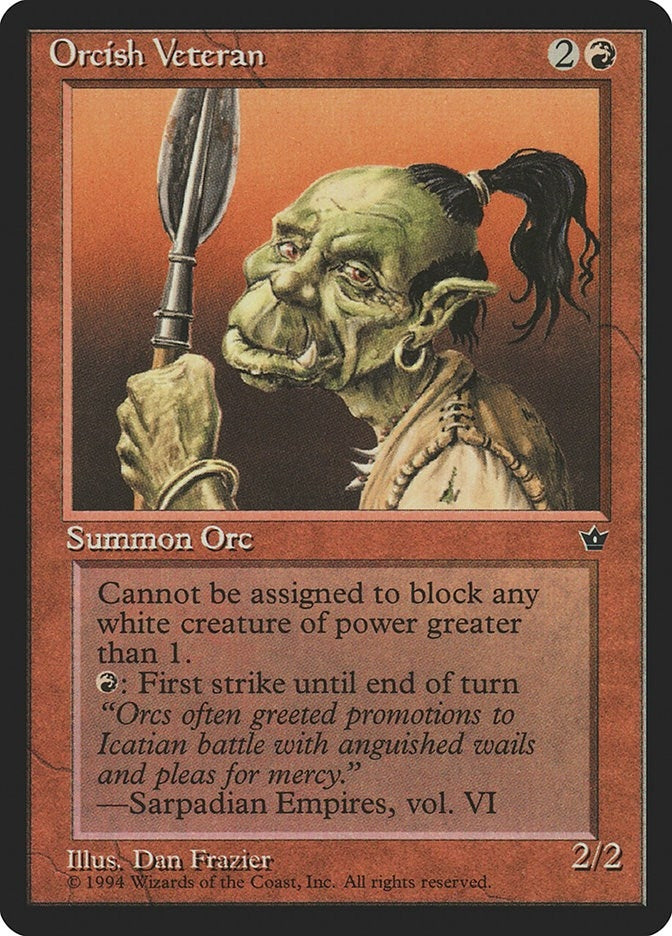 Image for Orcish Veteran (Frazier) [Fallen Empires] - Magic: The Gathering