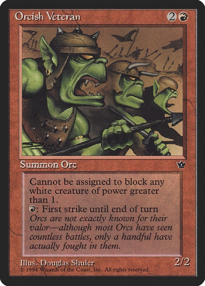 Image for Orcish Veteran (Shuler) [Fallen Empires] - Magic: The Gathering
