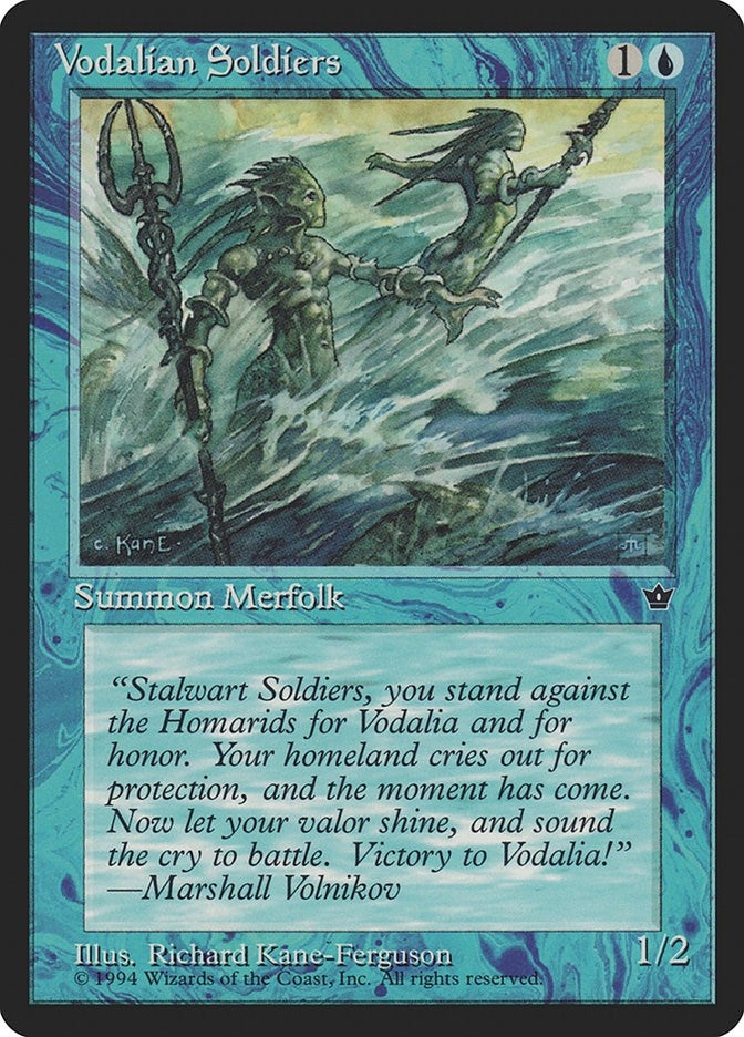 Image for Vodalian Soldiers (Kane-Ferguson) [Fallen Empires] - Magic: The Gathering