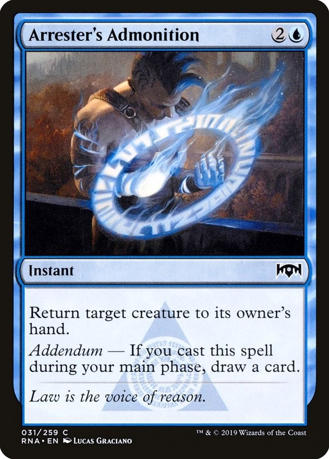 Image for Arrester's Admonition (31) [Ravnica Allegiance] - Magic: The Gathering