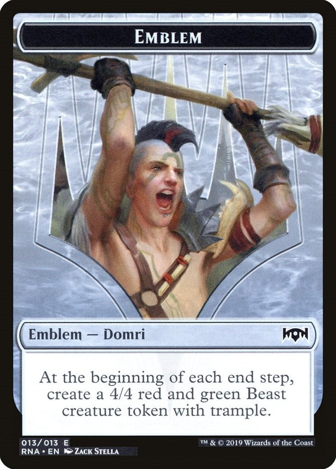Image for Emblem - Domri, Chaos Bringer (13) [Ravnica Allegiance] - Magic: The Gathering