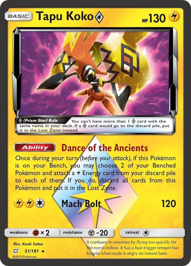 Image for Tapu Koko Prism Star (51/181) [SM - Team Up] - Pokemon