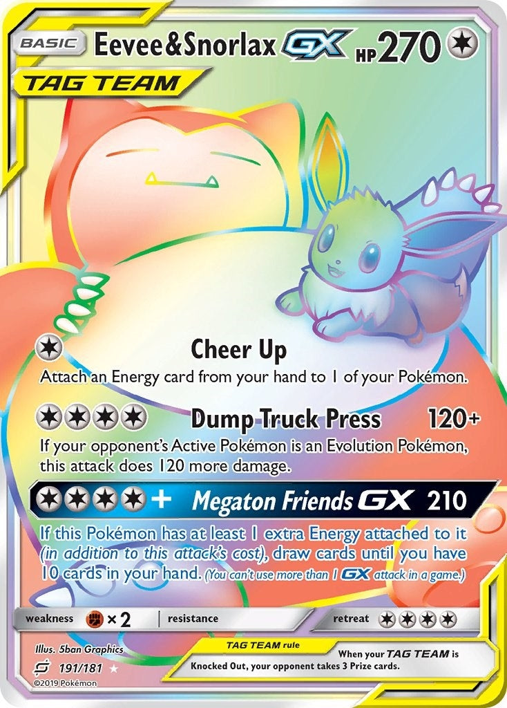 Image for Eevee & Snorlax GX (Secret) (191/181) [SM - Team Up] - Pokemon