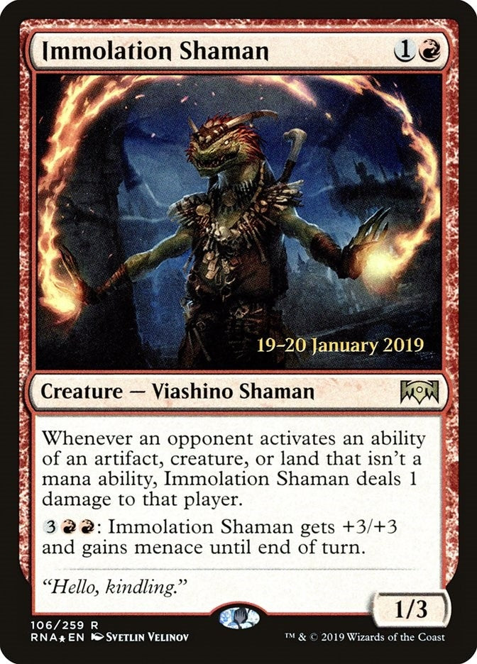 Image for Immolation Shaman (106) [Prerelease Cards] - Magic: The Gathering