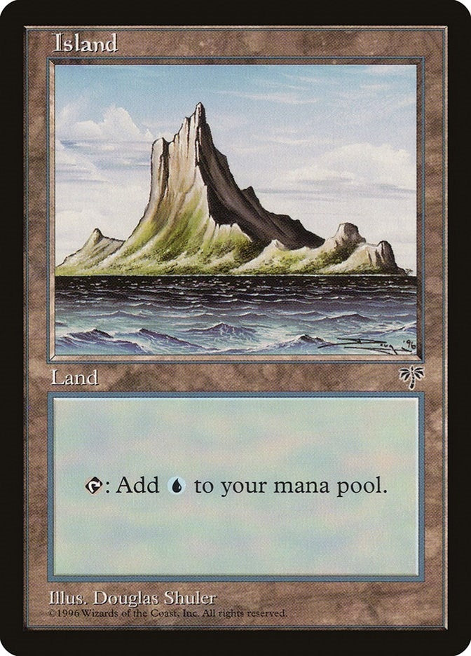 Image for Island (Off-Center Spire) [Mirage] - Magic: The Gathering