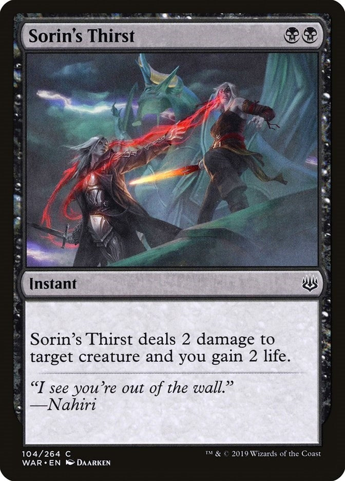 Image for Sorin's Thirst (104) [War of the Spark] - Magic: The Gathering