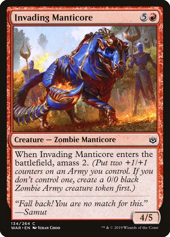 Image for Invading Manticore (134) [War of the Spark] - Magic: The Gathering